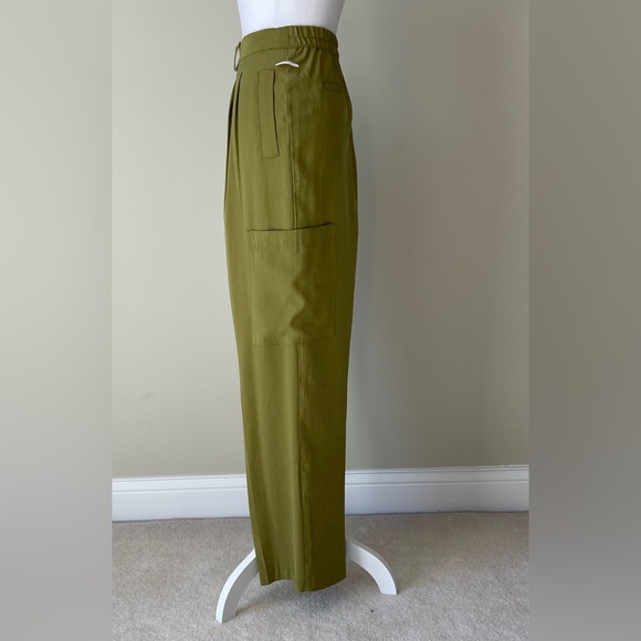 Steve Madden Green Wide-Leg Cargo Pockets Pleated High Waist Pants NWT Size XL - Picture 2 of 8